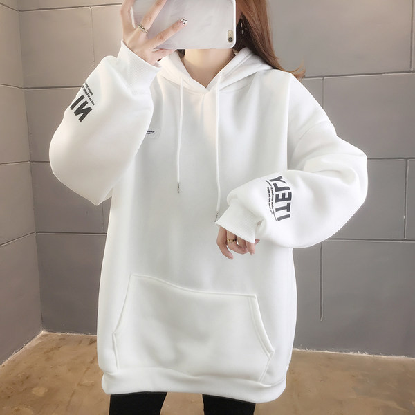 Γυναικείο φούτερ με κουκούλα - φαρδύ μοντέλο