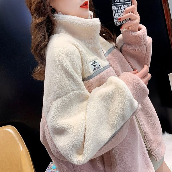 Hanorac polar dama cu guler inalt - model larg