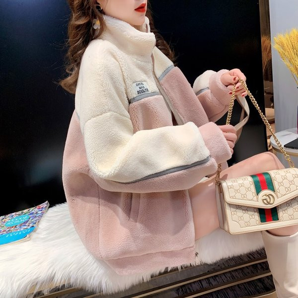 Hanorac polar dama cu guler inalt - model larg