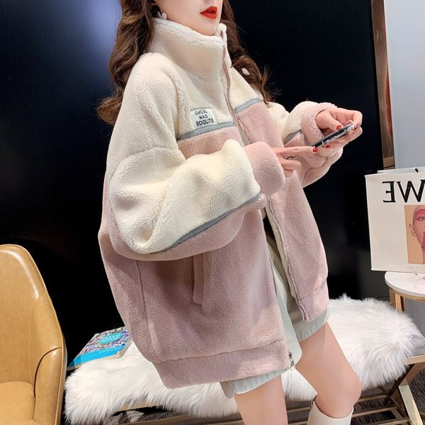 Hanorac polar dama cu guler inalt - model larg