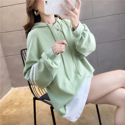 Női pulóver kapucnival és nyakkendővel, két színben