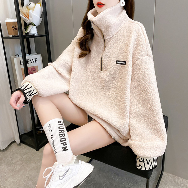 Modern női széles pulóver magas gallérral - három színben