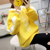 Hanorac larg de dama cu gluga si broderie