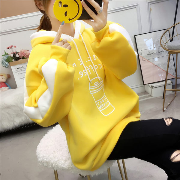 Hanorac larg de dama cu gluga si broderie