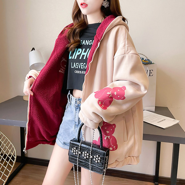 Hanorac de dama fata-verso cu gluga si broderie