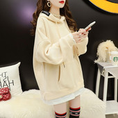 Hanorac lung de damă cu glugă