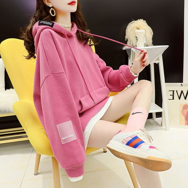 Hanorac lung de damă cu glugă