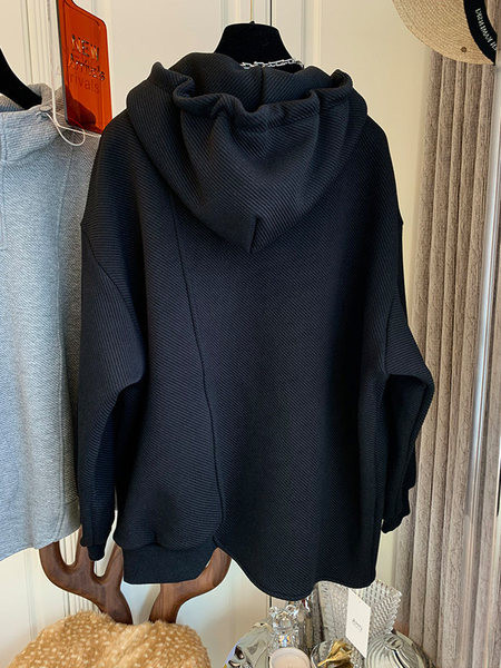 Γυναικείο  φούτερ με τσέπη και κουκούλα - φαρδύ μοντέλο