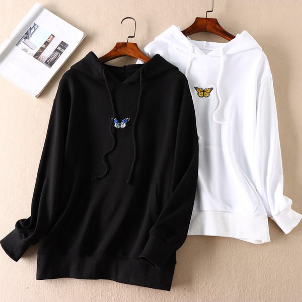 Hanorac pentru bărbați cu broderie alb-negru