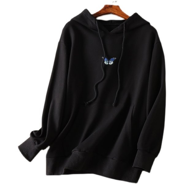 Hanorac pentru bărbați cu broderie alb-negru