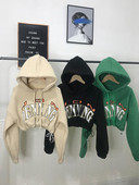 Γυναικείο φαρδύ φούτερ με κορδόνια και επιγραφή