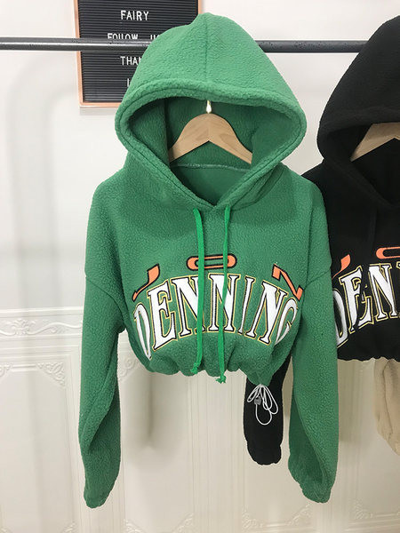 Γυναικείο φαρδύ φούτερ με κορδόνια και επιγραφή