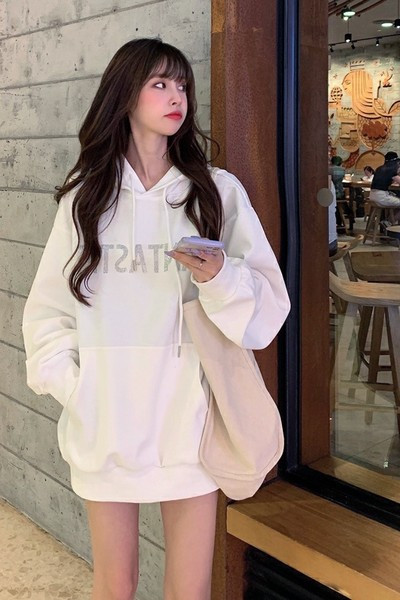 Φαρδύ μοντέλο γυναικείο φούτερ με επιγραφή