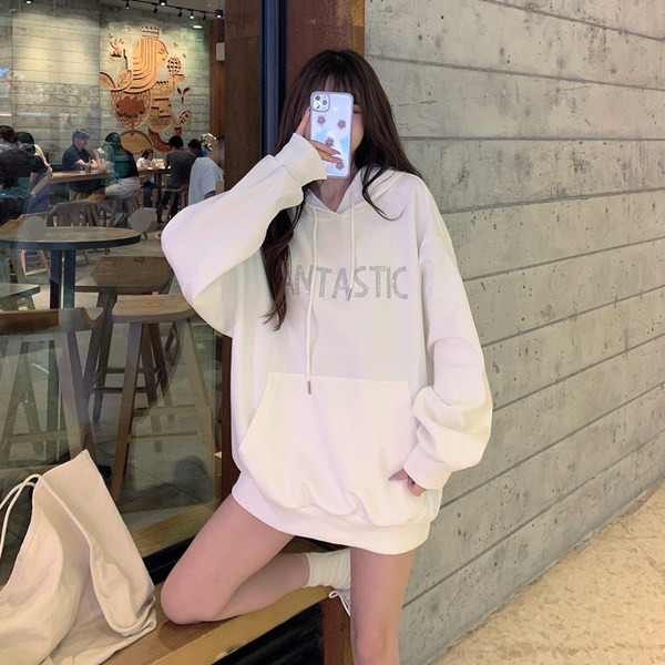 Φαρδύ μοντέλο γυναικείο φούτερ με επιγραφή