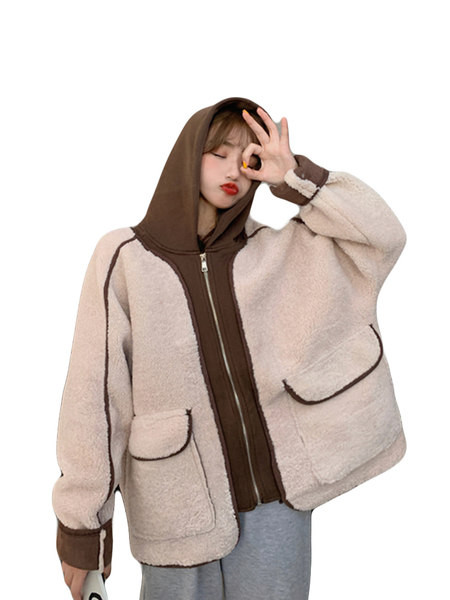 Γυναικείο πουπουλένιο μπουφάν με τσέπες - φαρδύ μοντέλο