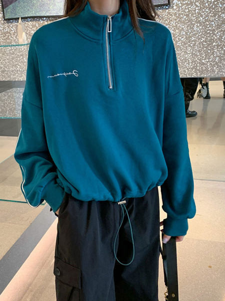 Γυναικείο αθλητικό φούτερ με κεντητή επιγραφή