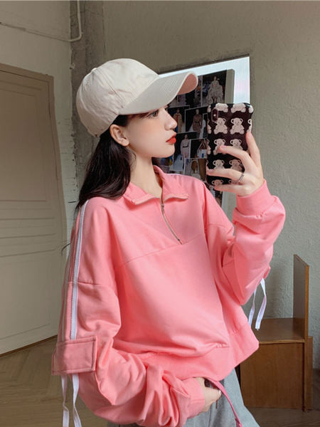 Női rövid pulóver cipzárral, három színben