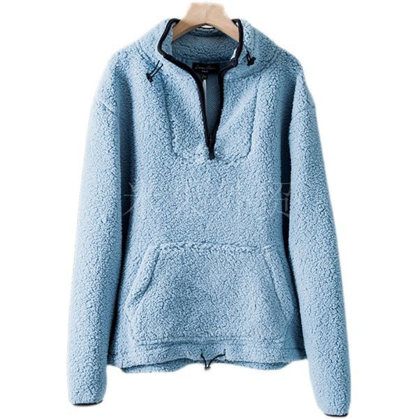 Sieviešu dūnu džemperis ar rāvējslēdzēju un kabatu