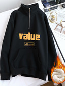 Μοντέρνο γυναικείο φούτερ με ψηλό γιακά και φερμουάρ