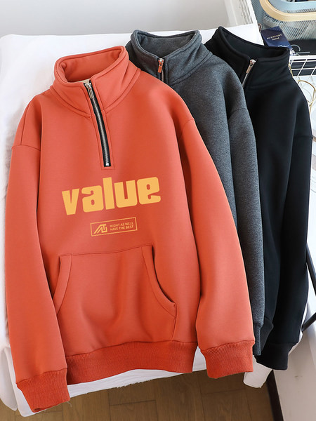 Μοντέρνο γυναικείο φούτερ με ψηλό γιακά και φερμουάρ