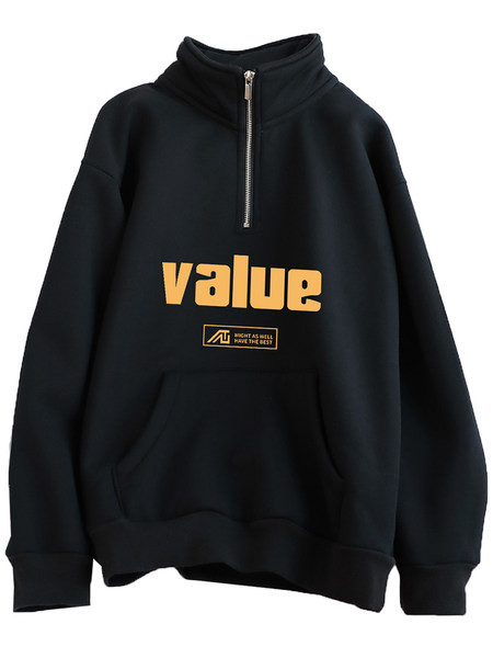 Μοντέρνο γυναικείο φούτερ με ψηλό γιακά και φερμουάρ