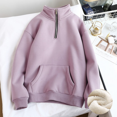 Hanorac de iarnă de damă cu fermoar și guler înalt