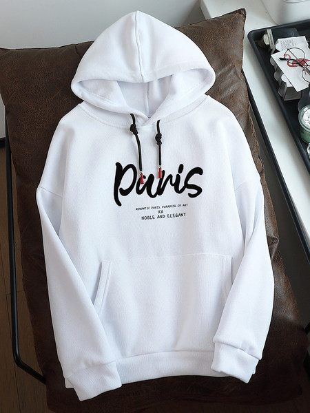 Γυναικείο μακρύ αθλητικό φούτερ με επιγραφή και κορδόνια