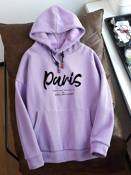 Γυναικείο μακρύ αθλητικό φούτερ με επιγραφή και κορδόνια