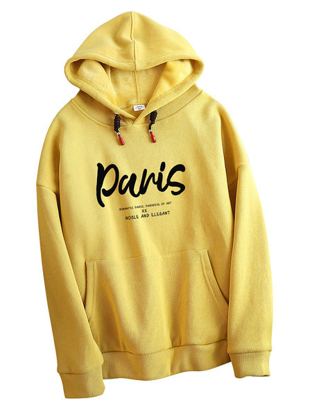 Γυναικείο μακρύ αθλητικό φούτερ με επιγραφή και κορδόνια