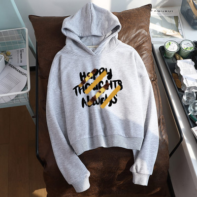 Hanorac de damă modern cu glugă și imprimeu - mai multe culori