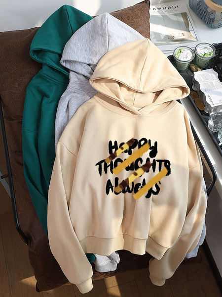 Hanorac de damă modern cu glugă și imprimeu - mai multe culori