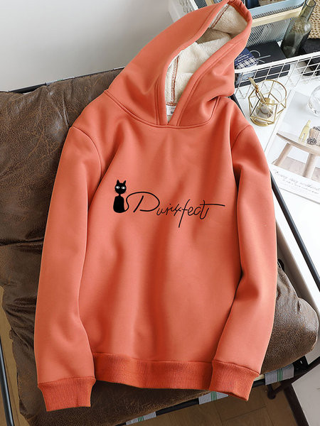 Hanorac de iarnă de damă cu inscripție și căptușeală caldă