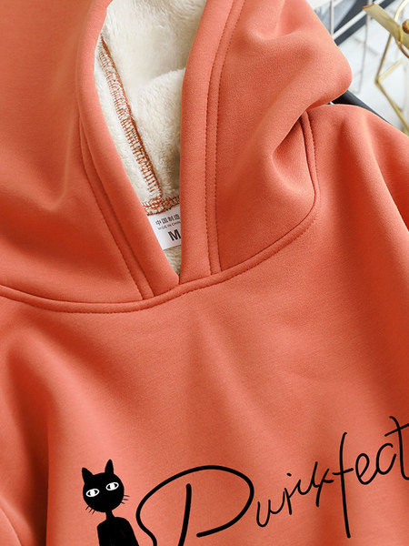 Hanorac de iarnă de damă cu inscripție și căptușeală caldă