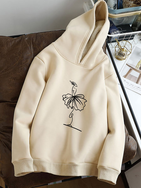 Hanorac de damă cu glugă și aplicație - căptușeală caldă