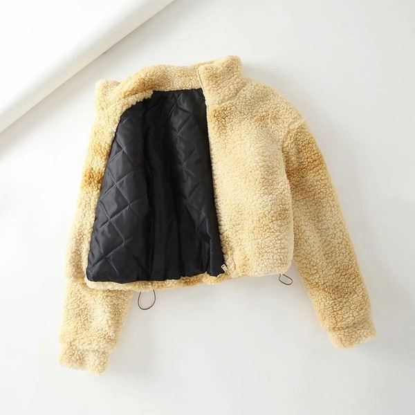 Γυναικείο πουπουλένιο φούτερ με φερμουάρ και κορδόνια