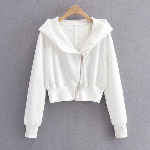 Κοντό καθημερινό φούτερ με ασύμμετρο κούμπωμα