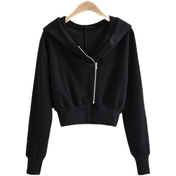 Κοντό καθημερινό φούτερ με ασύμμετρο κούμπωμα