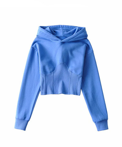 Hanorac scurt de damă cu glugă