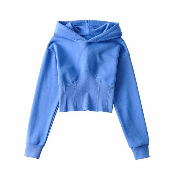 Hanorac scurt de damă cu glugă