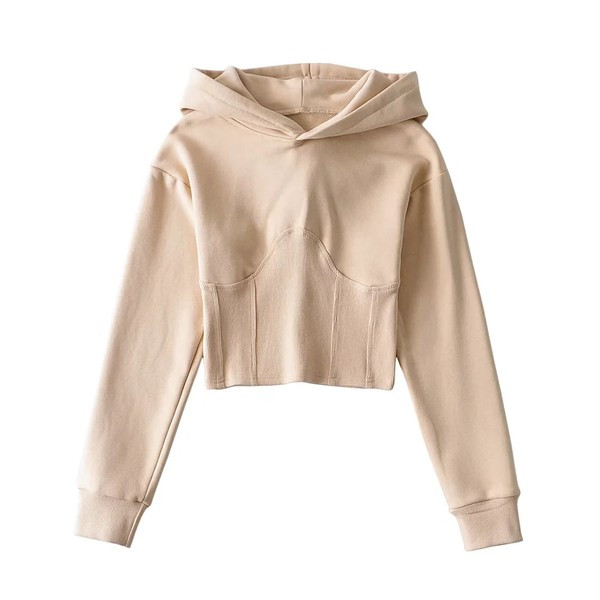 Hanorac scurt de damă cu glugă