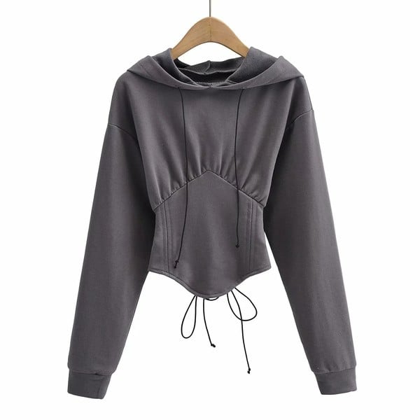 Μοντέρνο γυναικείο φούτερ με κουκούλα - σε πολλά χρώματα