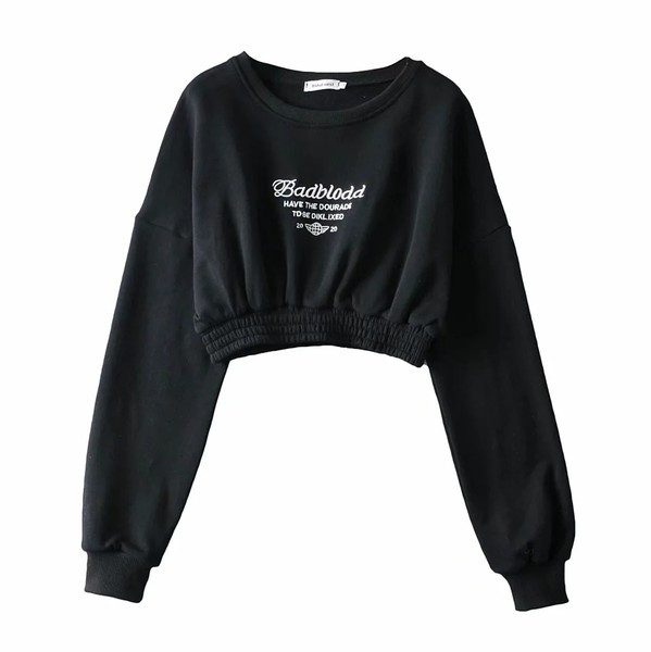 Γυναικεία μπλούζα με επιγραφή και λάστιχο