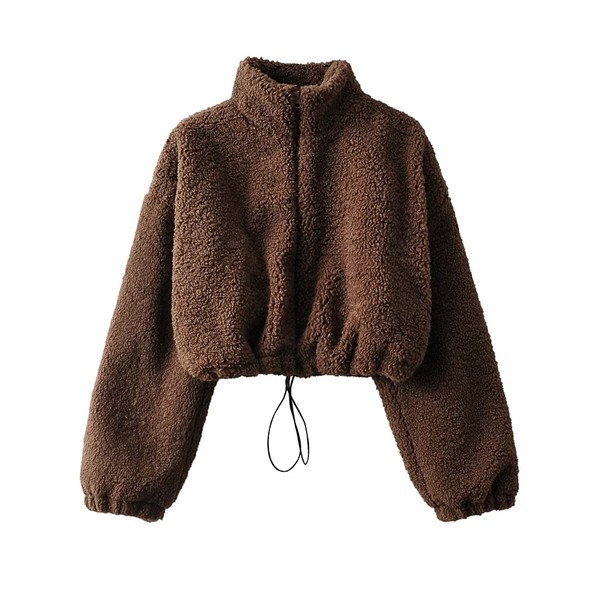 Γυναικείο πουπουλένιο φούτερ με κορδόνια και ψηλό γιακά