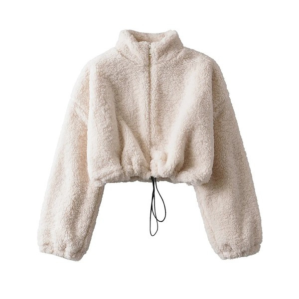 Γυναικείο πουπουλένιο φούτερ με κορδόνια και ψηλό γιακά