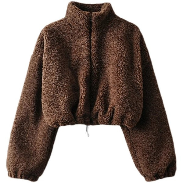 Γυναικείο πουπουλένιο φούτερ με κορδόνια και ψηλό γιακά