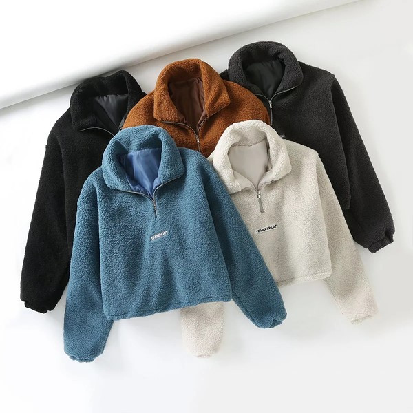 Γυναικείο φούτερ με κεντημένη επιγραφή και κορδόνια