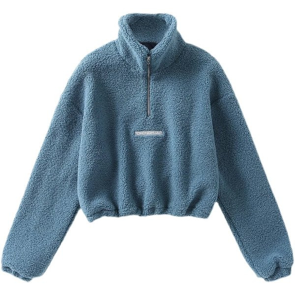 Γυναικείο φούτερ με κεντημένη επιγραφή και κορδόνια