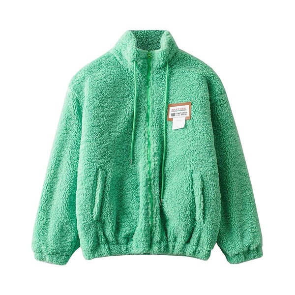 Női pehely pulóver magas gallérral és emblémával