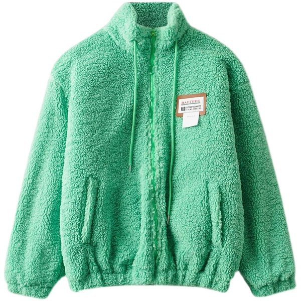 Női pehely pulóver magas gallérral és emblémával