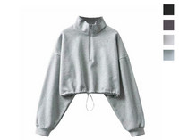 Hanorac scurt dama cu guler inalt in mai multe culori